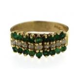 14kt Gold Genuine Emerald & Diamond Ring