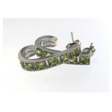Genuine Peridot & Diamond Accent Earrings