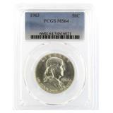 1963 MS64 Franklin Silver Half Dollar