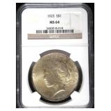 1923 MS64 Peace Silver Dollar