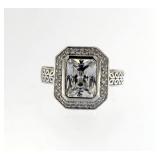 Radiant Cut 4.25 ct White Topaz Solitaire