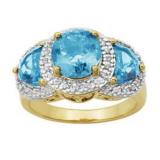 Genuine 4.60 ct Sky Blue Topaz Designer Ring