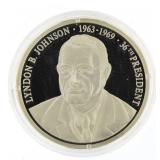 2000 Liberia .999 Silver Proof $20 Pres. Johnson