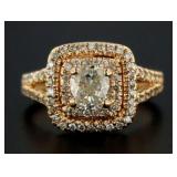 14kt Gold Oval 1.86 ct Diamond Ring