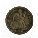 1890 Seated Liberty Silver Dime
