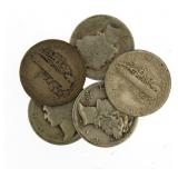 (5) Better Date Mercury Silver Dimes
