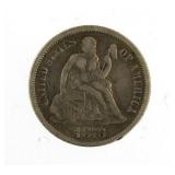 1876 Seated Liberty Silver Dime