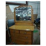 Antique Oak Dresser & Mirror - SUPER NICE