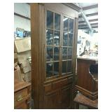 Huge Maple 16 Pane Corner Cupboard