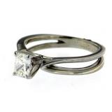14kt Gold Radiant Cut 1/2 ct VS Diamond Solitaire