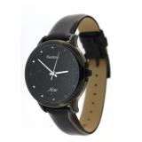 Armitron Black Crystal & Genuine Leather Watch