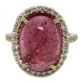 18kt Gold 8.51 ct Tourmaline & Diamond Ring