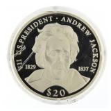 2000 Liberia .999 Silver Proof $20 Pres. Jackson
