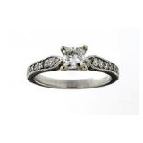 14kt Gold Princess Cut 1.04 ct Diamond Ring