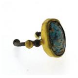 Genuine Oval Turquoise Dinner Ring