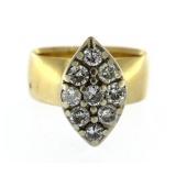 14kt Gold Fancy Marquise Large Diamond Ring