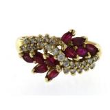 14kt Gold Genuine 2.00 ct Ruby & Diamond Ring