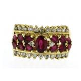 14kt Gold 2.50 ct Genuine Ruby & Diamond Ring