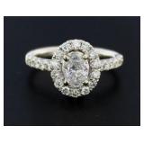 14kt Gold Brilliant Oval 1.49 ct Diamond Ring