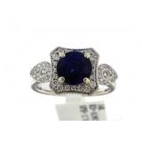 14kt Gold 3.10 ct Sapphire & Diamond Ring