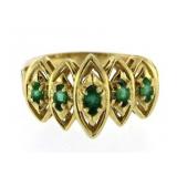 14kt Gold Genuine Emerald Anniversary Ring