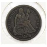 1876-S Seated Liberty Silver Dime *NICE