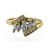 14kt Gold 1.00 ct Marquise Diamond Journey Ring