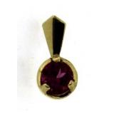 14kt Gold Amethyst Solitaire Pendant