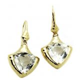 Trillion Cut 6.50 ct White Topaz Earrings