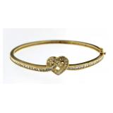 Elegant White Topaz Heart Baguette Bracelet