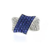 Stunning Blue & White Designer Ring