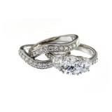Brilliant 2.75 ct White Topaz 3 pc Bridal Set