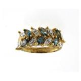 Aquamarine & Diamond Designer Ring