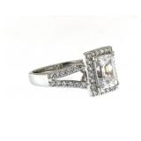 Emerald Cut 2.50 ct White Topaz Designer Ring