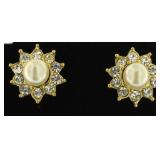 Gorgeous Genuine Pearl & White Topaz Earrings