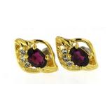 Genuine 1.00ct Ruby & Topaz Designer Earrings