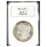 1881 S MS64 Morgan Silver Dollar