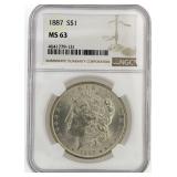 1887 MS63 Morgan Silver Dollar