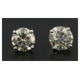 14kt Gold Brilliant 4.53 ct Diamond Stud Earrings