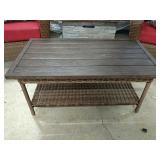 Wood Top Wicker Patio Table