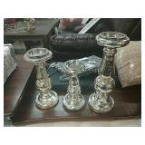 Silver 3pc Candle Holders