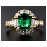14kt Gold 3.37 ct Oval Emerald & Diamond Ring