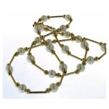 14kt Gold 18" Linked 5 mm Pearl Necklace