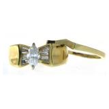 14kt Gold Marquise Cut 3/4 ct 2 pc Diamond Bridal