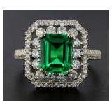 14kt Gold 3.50 ct Emerald & Diamond Ring