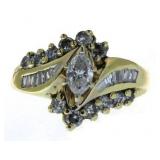 14kt Gold Marquise Cut 1.00 ct Diamond Ring