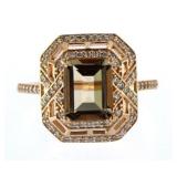 Emerald Cut 3.00 ct Pink Obsidian Dinner Ring