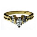 14kt Gold 1/2 ct Marquise Cut Diamond Ring