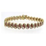 Genuine 4.60 ct Ruby & Diamond Tennis Bracelet