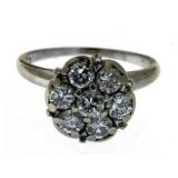 14kt Gold Antique 1.00 ct Diamond Cluster Ring